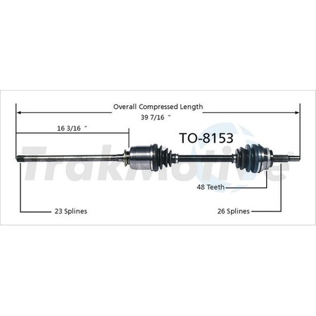 Surtrack Axle Cv Axle Shaft, To-8153 TO-8153
